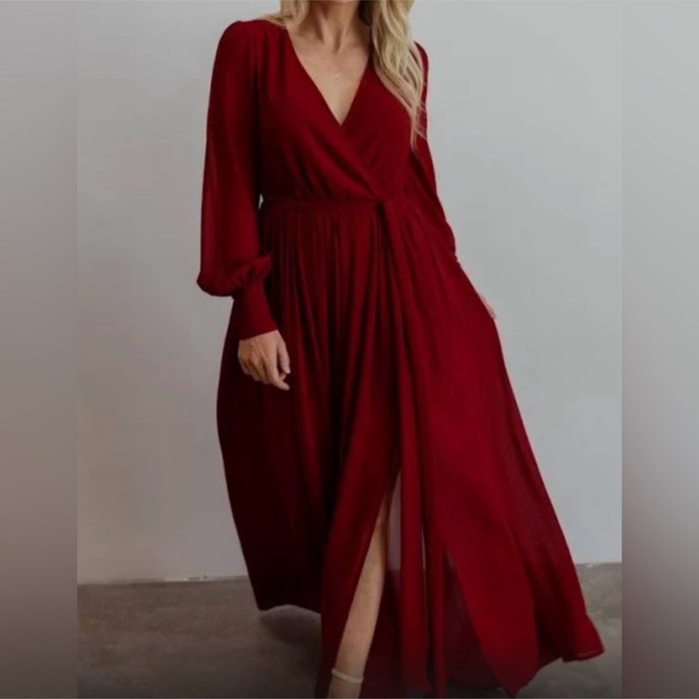Baltic Born Long Sleeve Red Maxi Dress